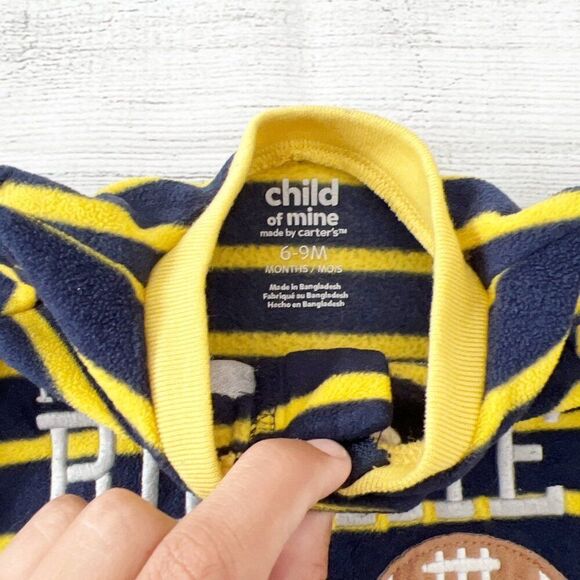 Carter’s Striped Football Fleece Pajamas - Picture 2 of 4